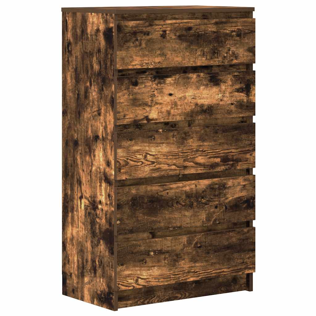 Kommode røkt eik 60x36x103 cm konstruert tre