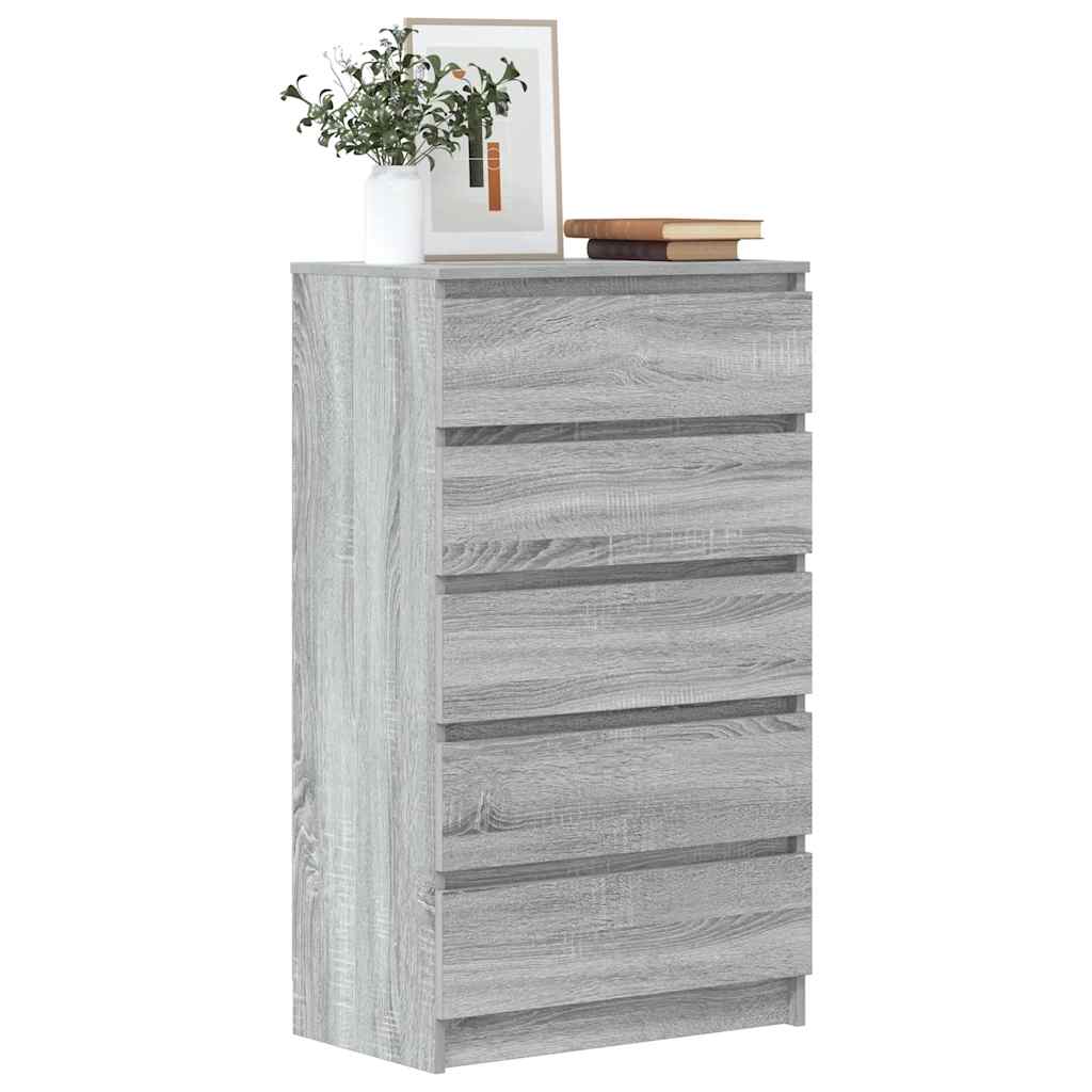 Kommode grå sonoma 60x36x103 cm konstruert tre