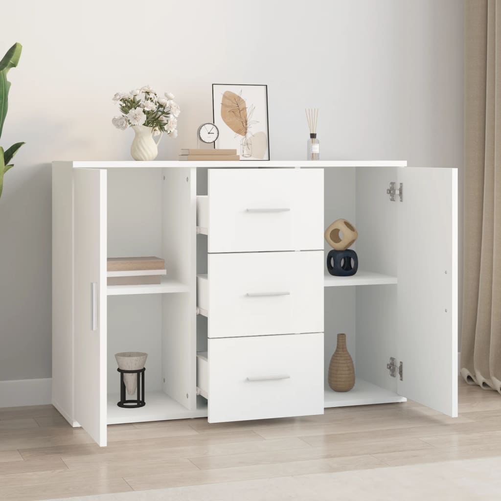 Skjenk hvit 91x29,5x65 cm konstruert tre