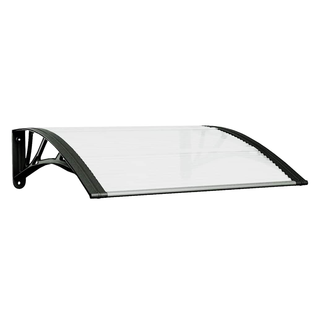 Skjermtak svart og gjennomsiktig 80x75 cm polykarbonat