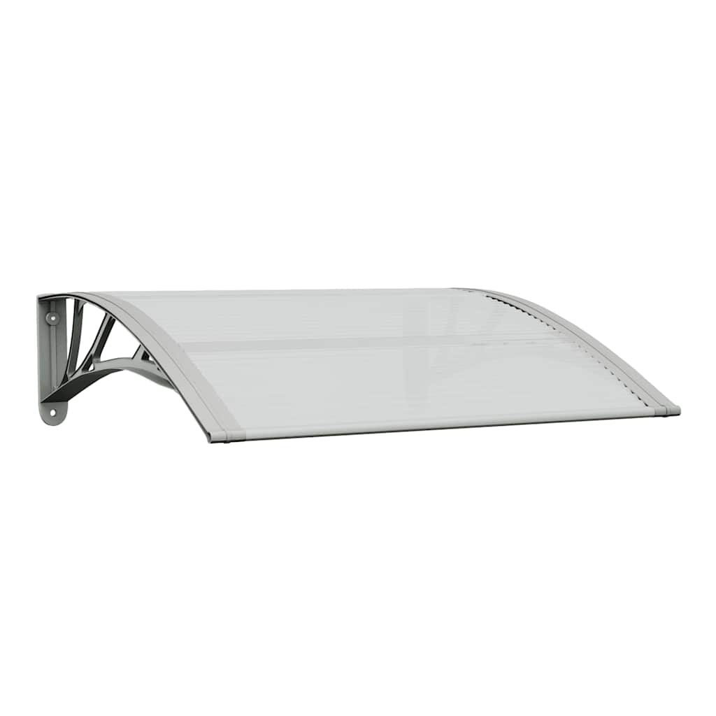 Dørmarkise grå og gjennomsiktig 80x75 cm polykarbonat