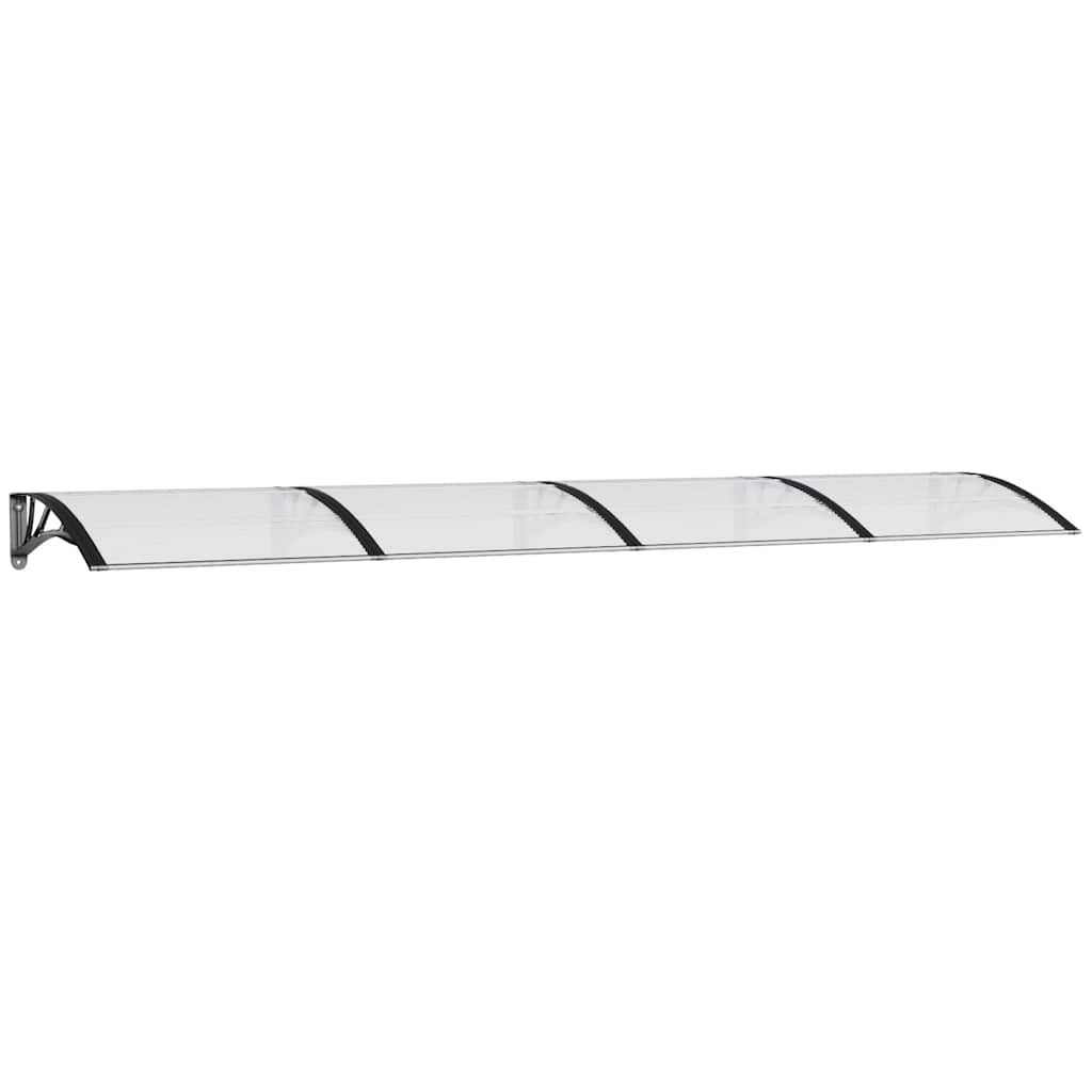 Skjermtak svart og gjennomsiktig 350x75 cm polykarbonat