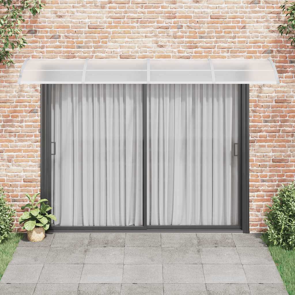 Skjermtak grå og gjennomsiktig 350x75 cm polykarbonat