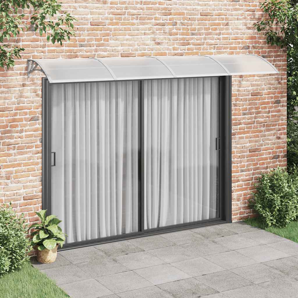 Skjermtak grå og gjennomsiktig 350x75 cm polykarbonat