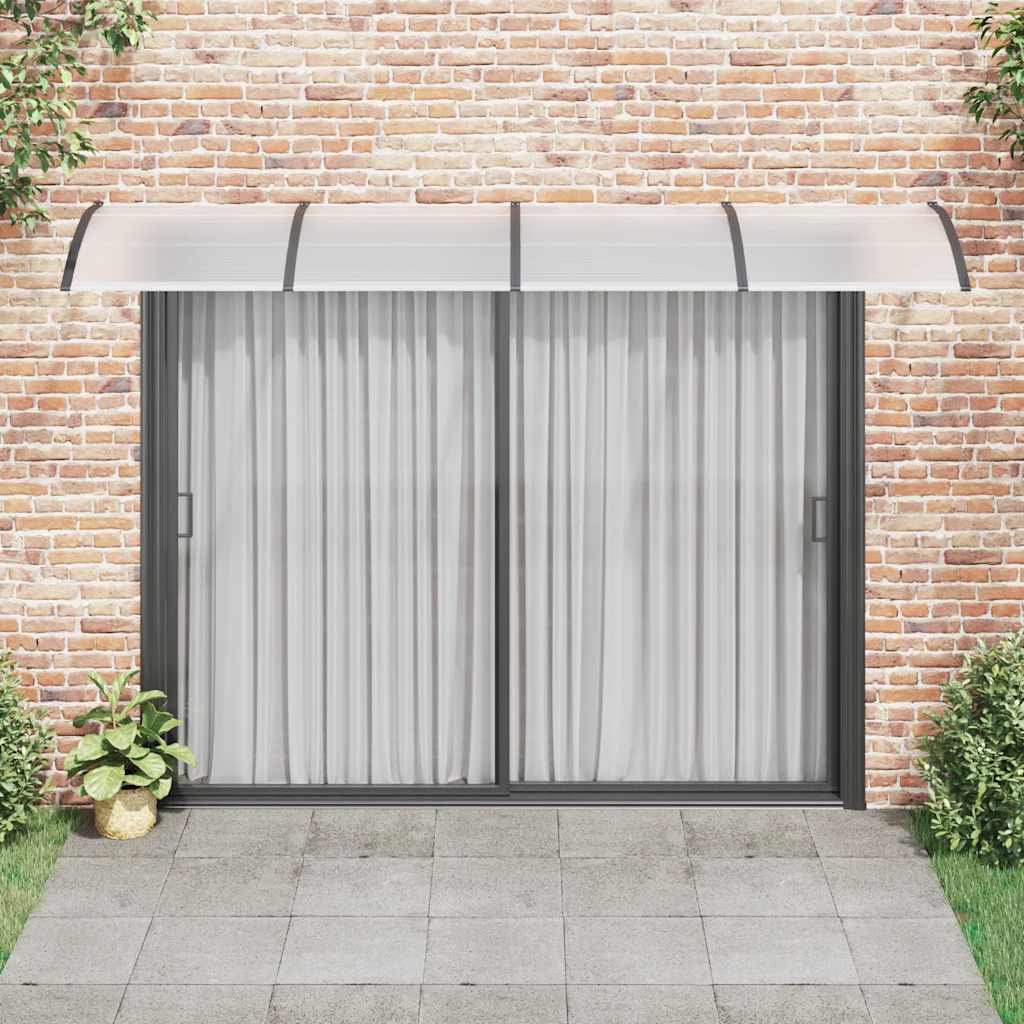 Skjermtak svart 350x100 cm polykarbonat