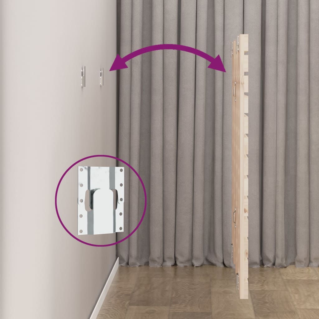 Veggmontert hodegavl 106x3x91,5 cm heltre furu vidaXL