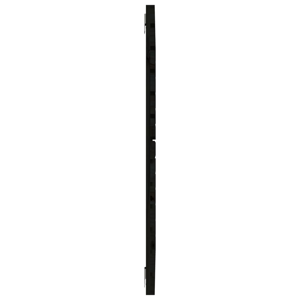 Veggmontert sengegavl svart 126x3x91,5 cm heltre furu