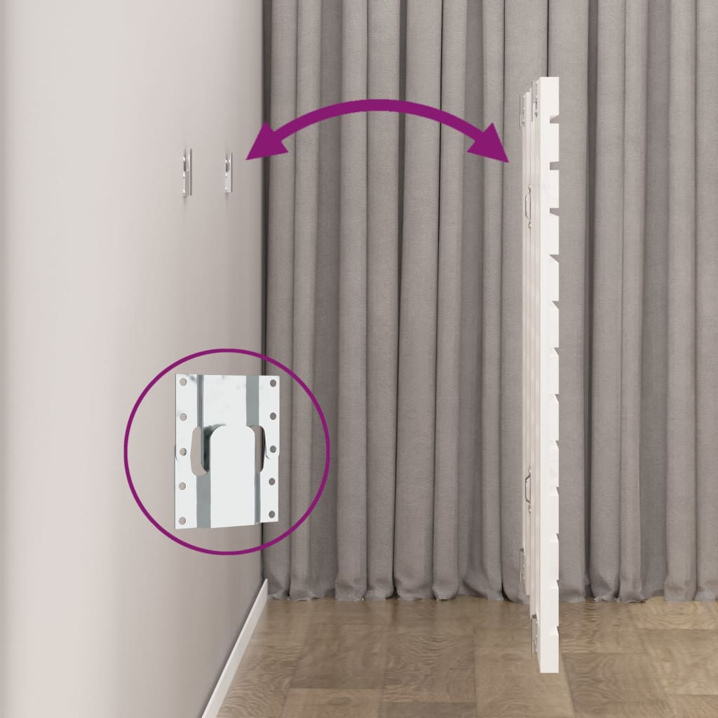 Veggmontert sengegavl hvit 141x3x91,5 cm heltre furu