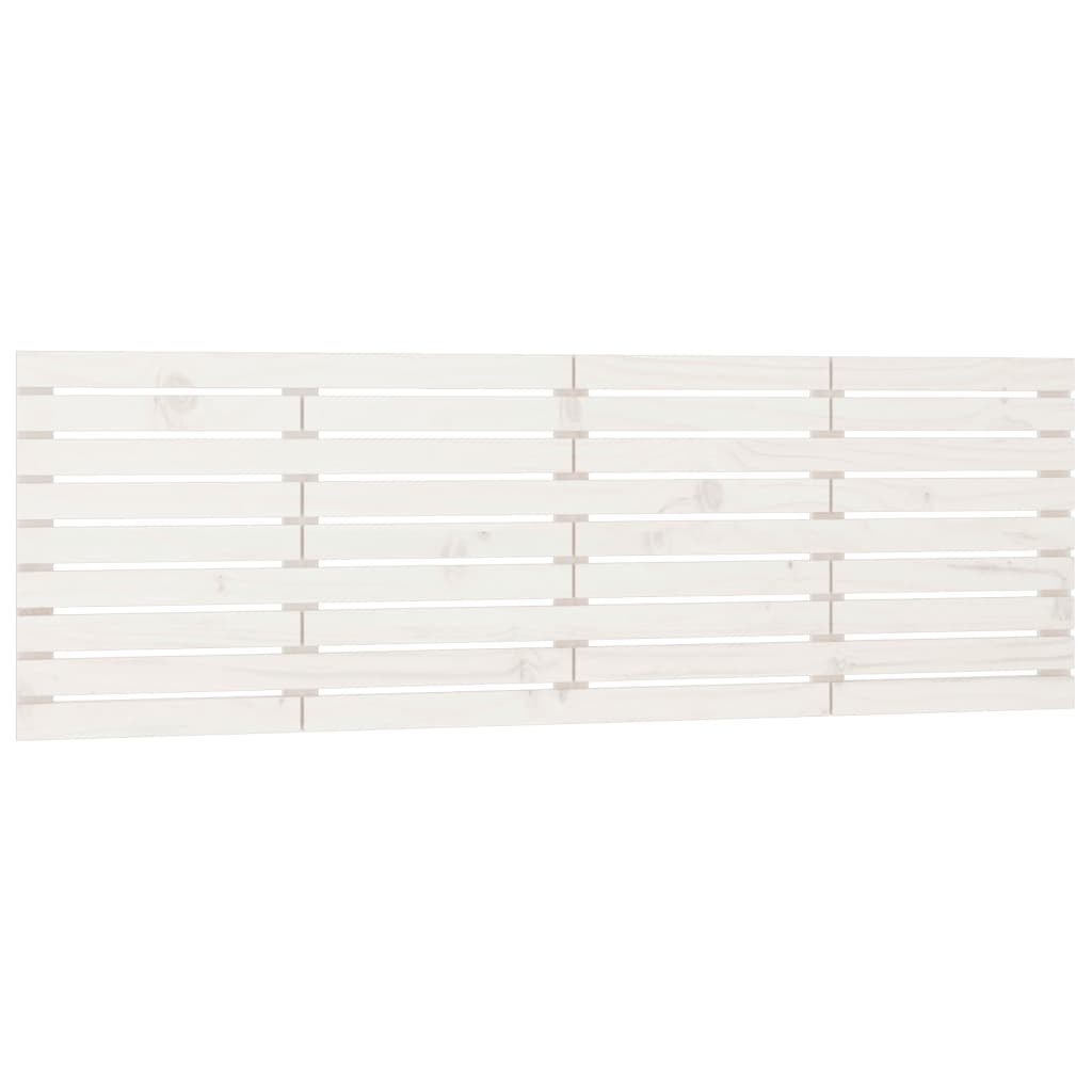 Veggmontert sengegavl hvit 206x3x63 cm heltre furu