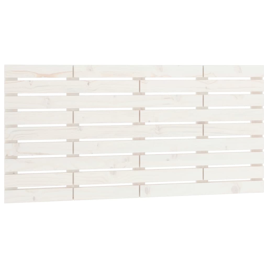 Veggmontert sengegavl hvit 146x3x63 cm heltre furu