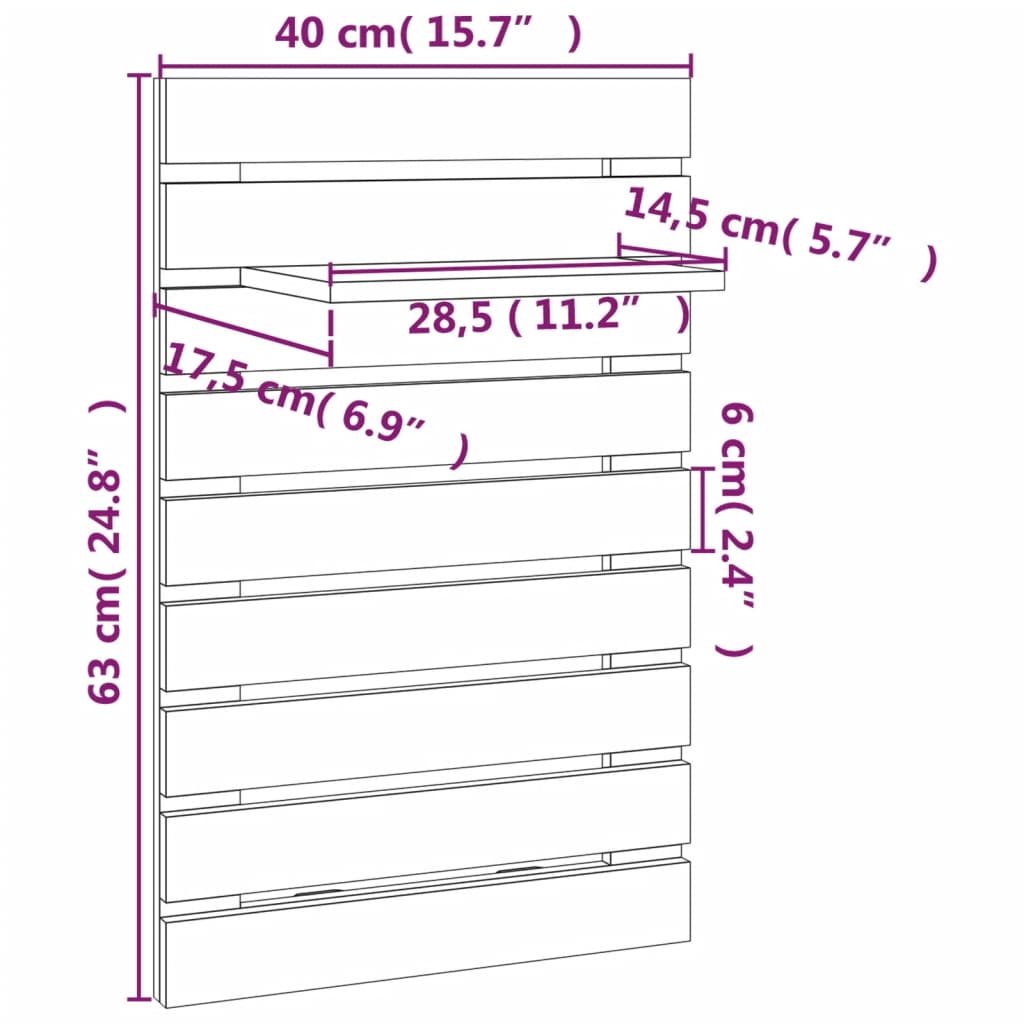 Vegghyller 2 stk hvid heltre furu
