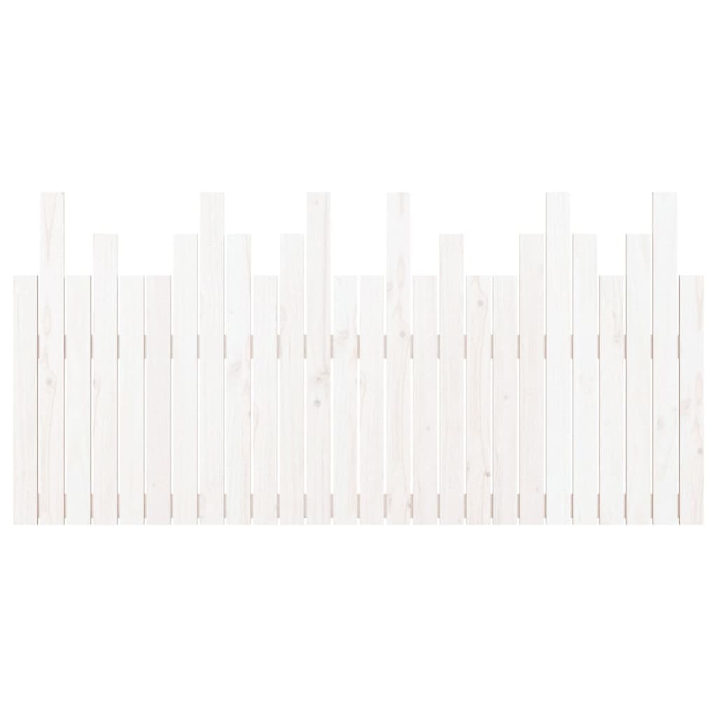 Veggmontert sengegavl hvit 166x3x80 cm heltre furu