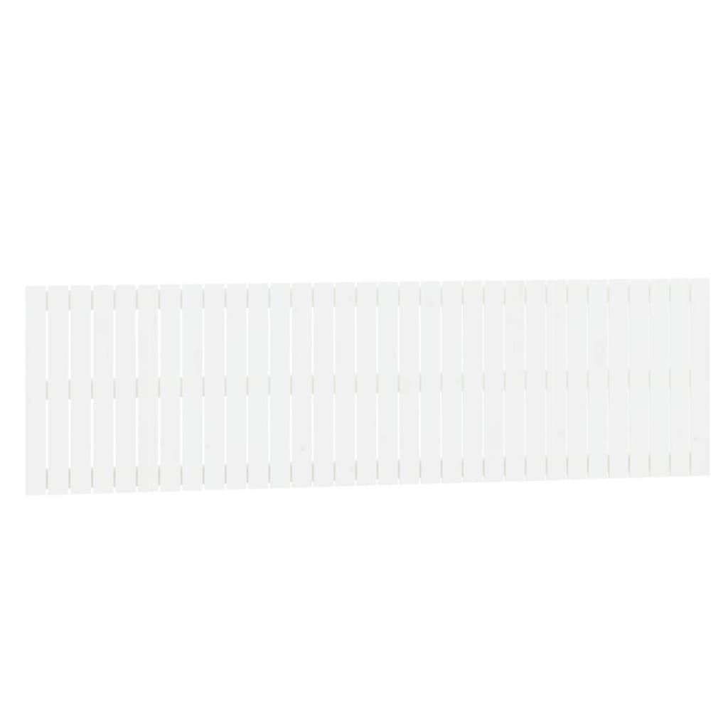 Veggmontert sengegavl hvit 204x3x60 cm heltre furu