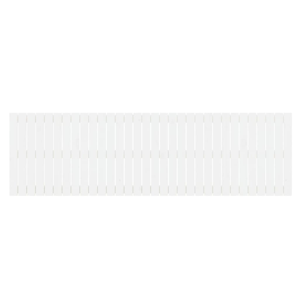 Veggmontert sengegavl hvit 204x3x60 cm heltre furu
