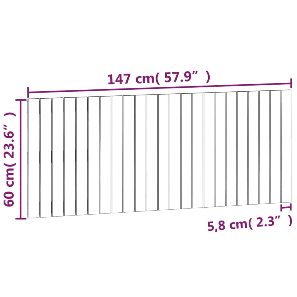 Veggmontert hodegavl 147x3x60 cm heltre furu