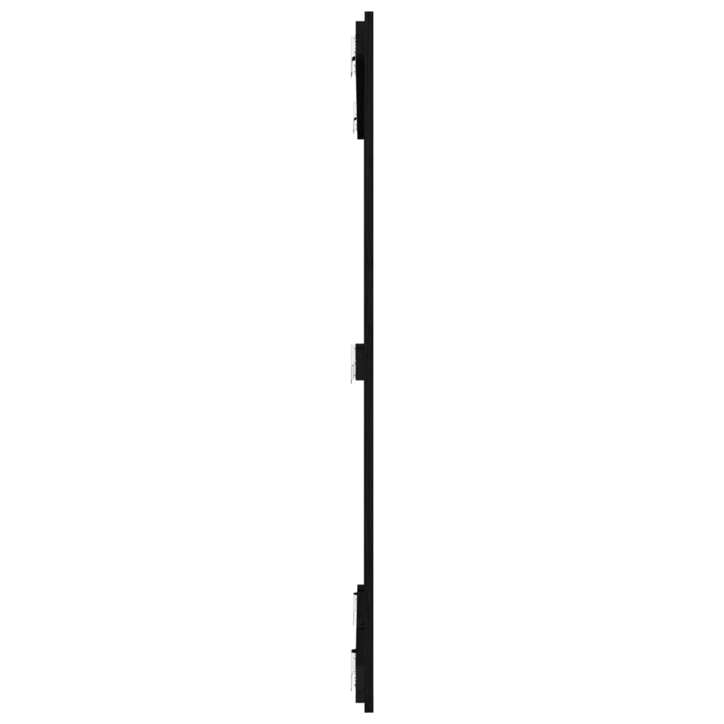 Veggmontert sengegavl svart 108x3x110 cm heltre furu