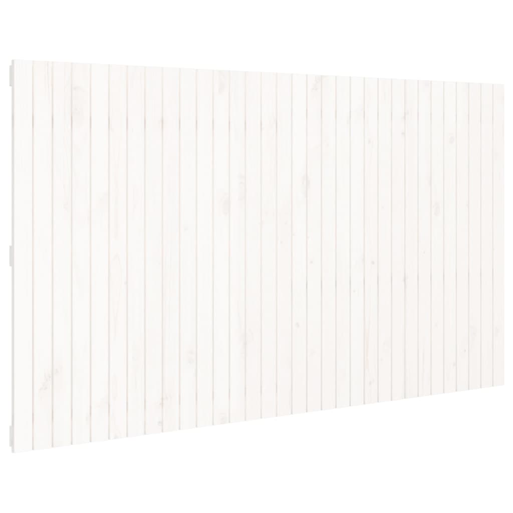 Veggmontert sengegavl hvit 204x3x110 cm heltre furu