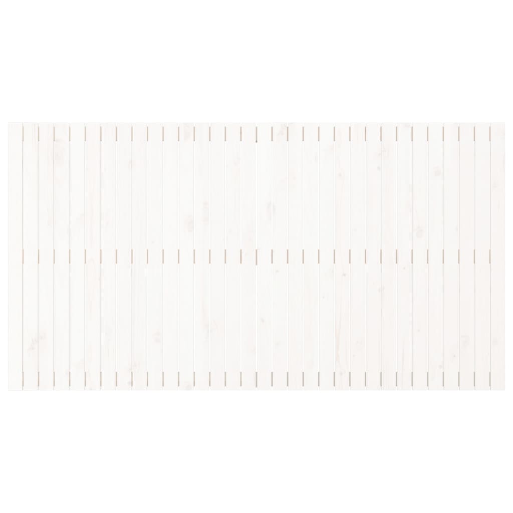 Veggmontert sengegavl hvit 204x3x110 cm heltre furu