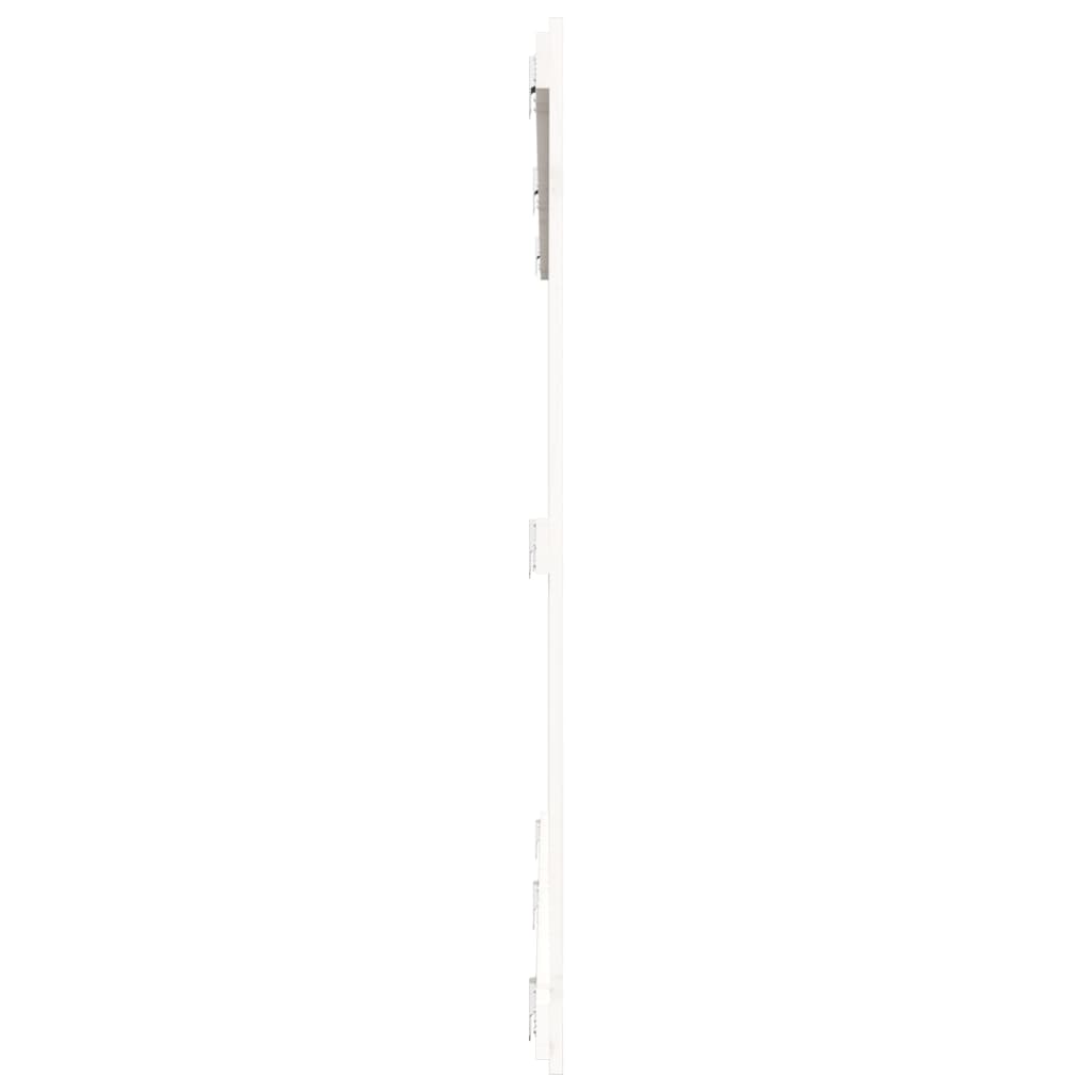 Veggmontert sengegavl hvit 204x3x110 cm heltre furu