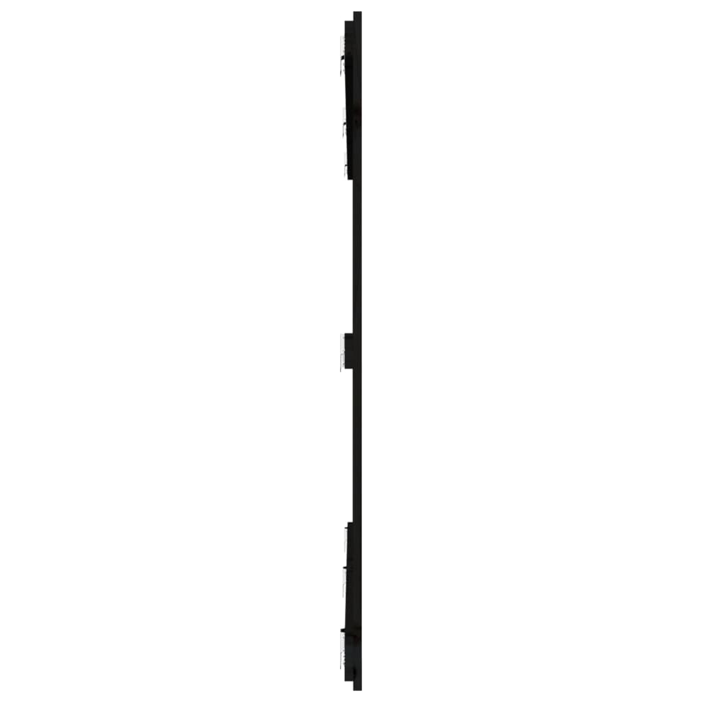 Veggmontert sengegavl svart 204x3x110 cm heltre furu