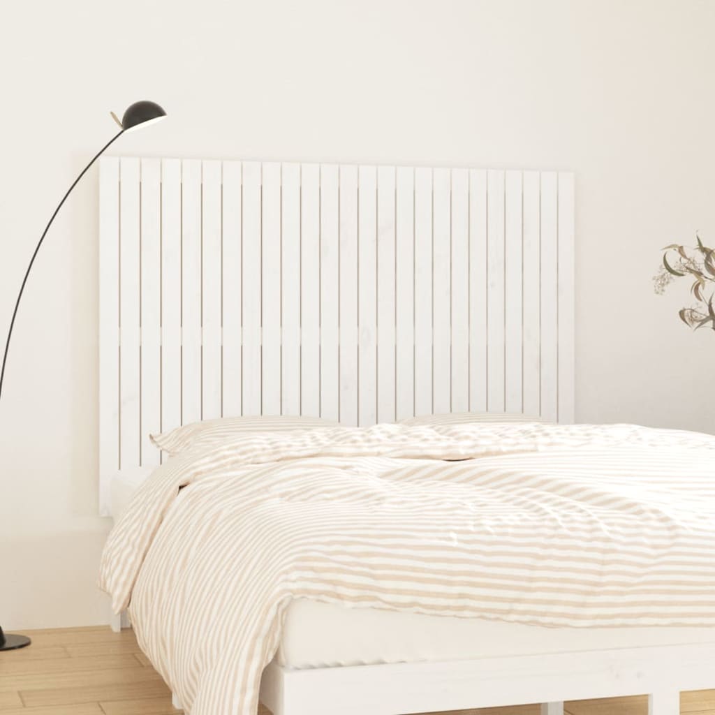Veggmontert sengegavl hvit 159,5x3x110 cm heltre furu