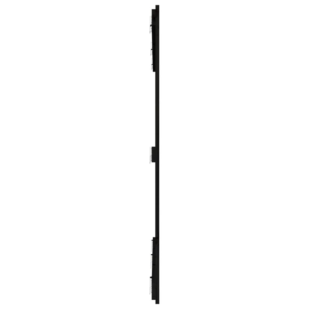 Veggmontert sengegavl svart 159,5x3x110 cm heltre furu