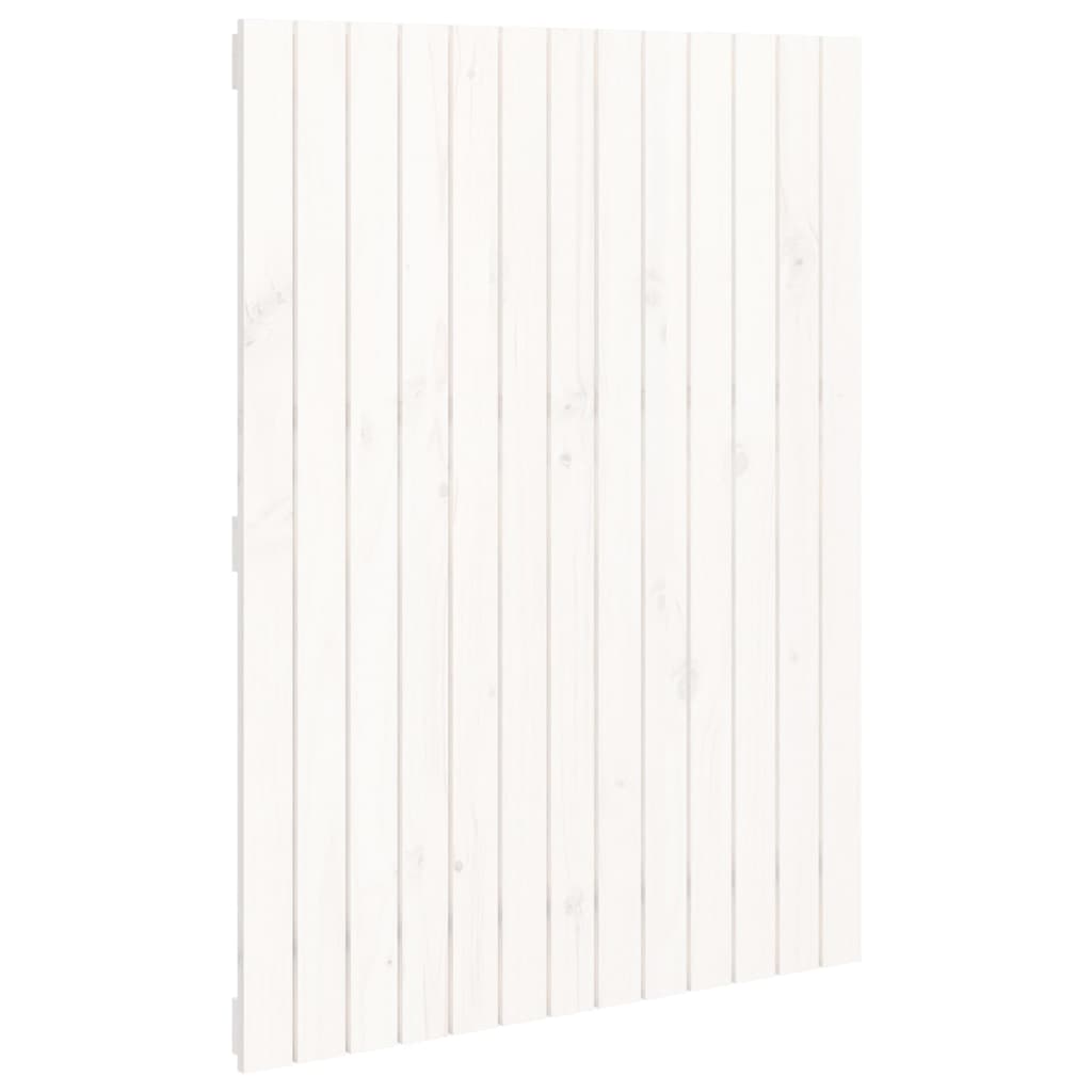 Veggmontert sengegavl hvit 82,5x3x110 cm heltre furu