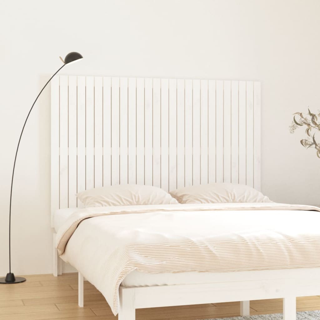 Veggmontert sengegavl hvit 166x3x110 cm heltre furu