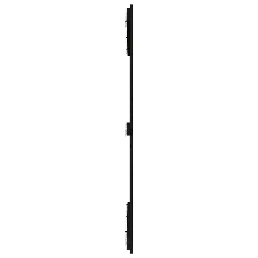 Veggmontert sengegavl svart 140x3x110 cm heltre furu