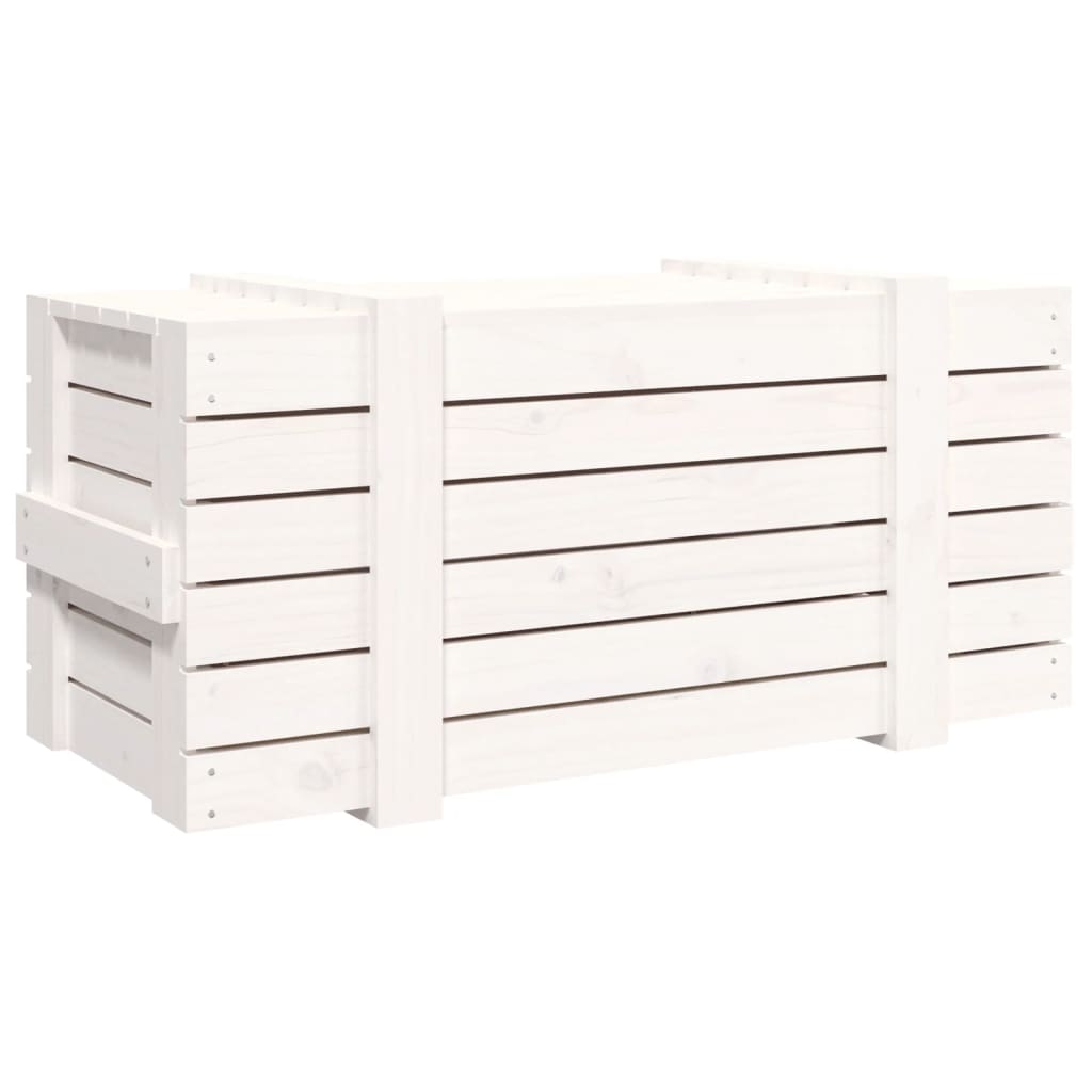Putekasse hvit 91x40,5x42 cm heltre furu