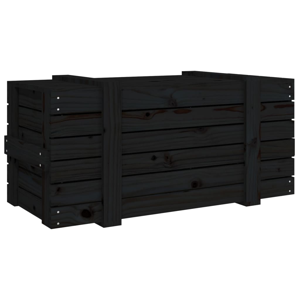 Putekasse svart 91x40,5x42 cm heltre furu