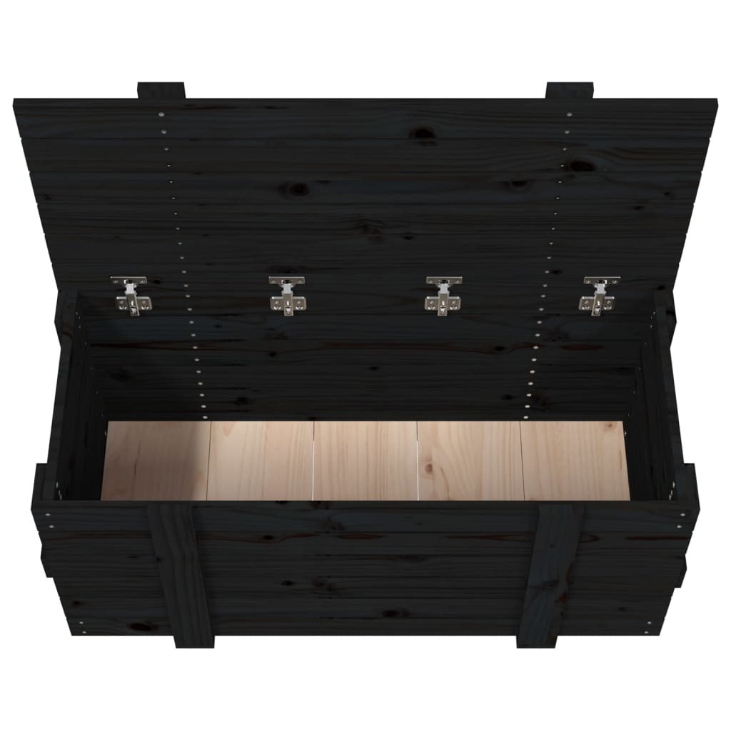 Putekasse svart 91x40,5x42 cm heltre furu