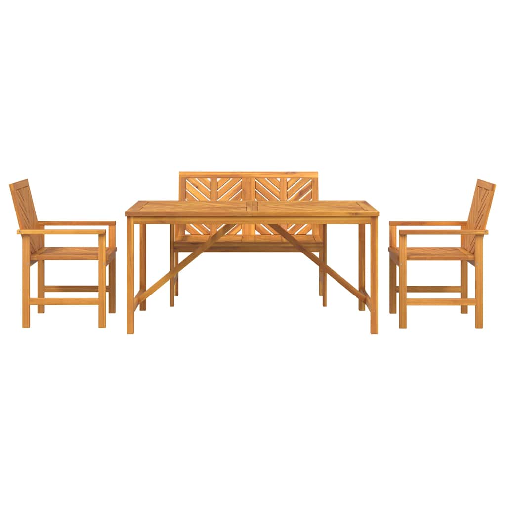 Hage Spisegruppe 4 stk. Brun Solid akasietre