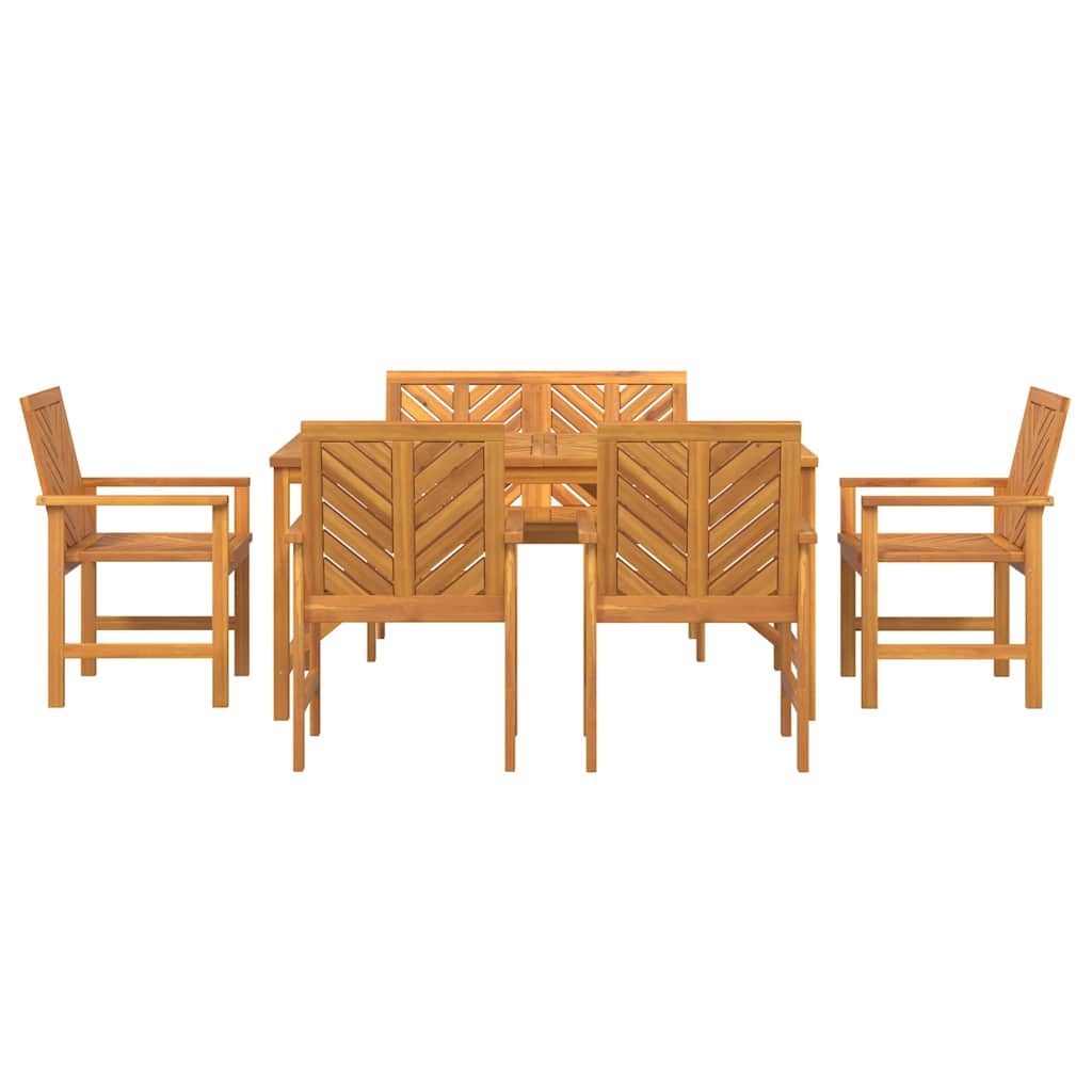 Hage Spisegruppe 6 stk. Brun Solid akasietre