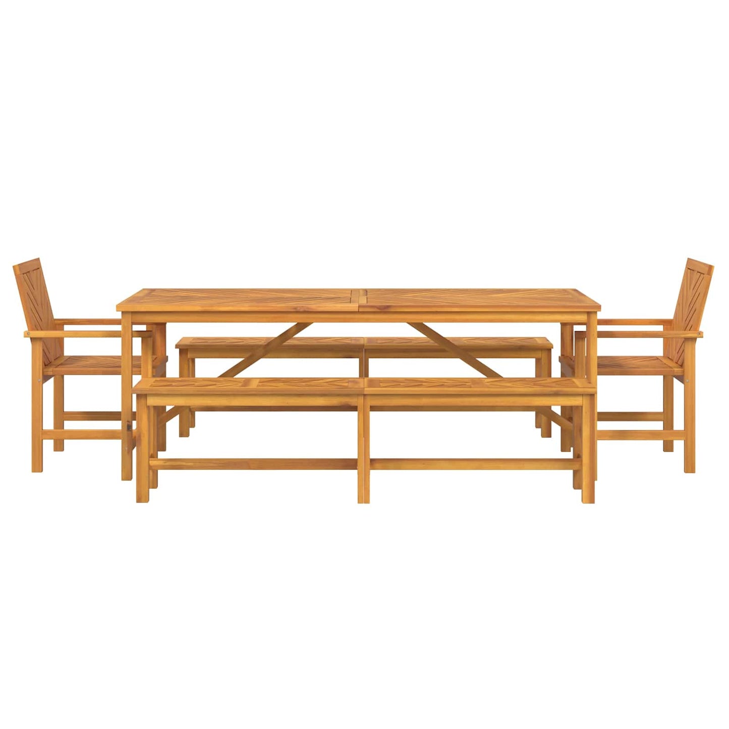 Hage Spisegruppe 5 pcs Brun Solid akasietre vidaXL