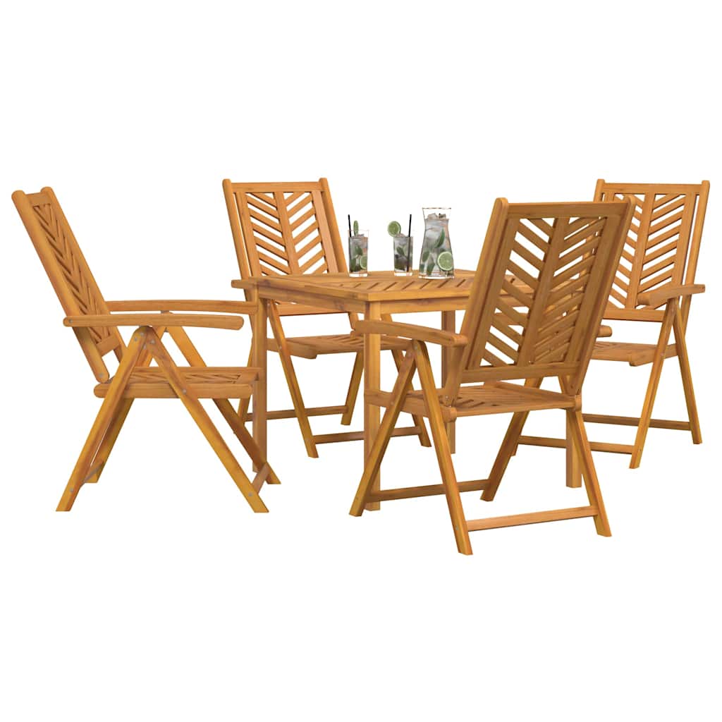 Hage Spisegruppe 5 stk. Brun Solid akasietre