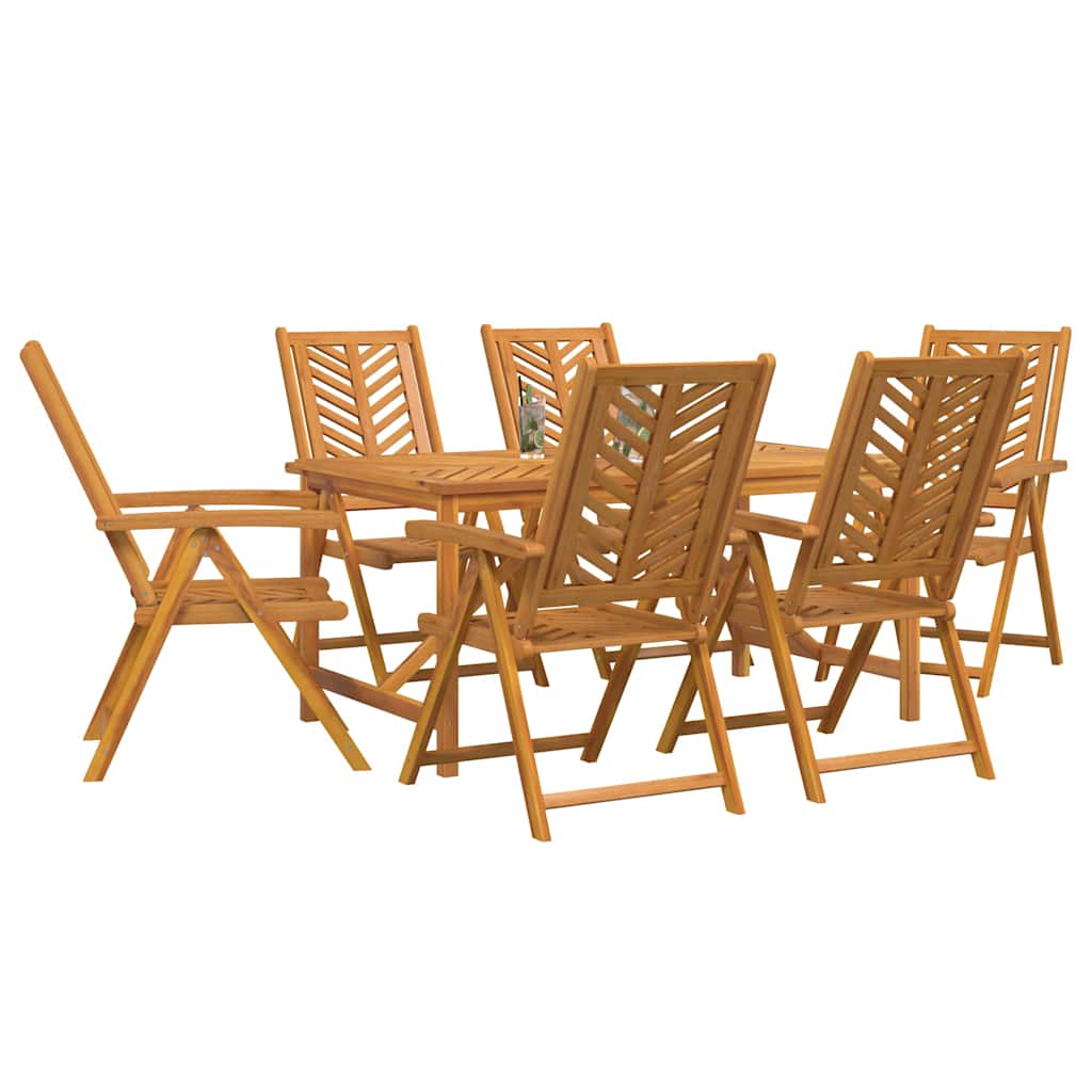 Hage Spisegruppe 7 pcs Brun Solid akasietre vidaXL