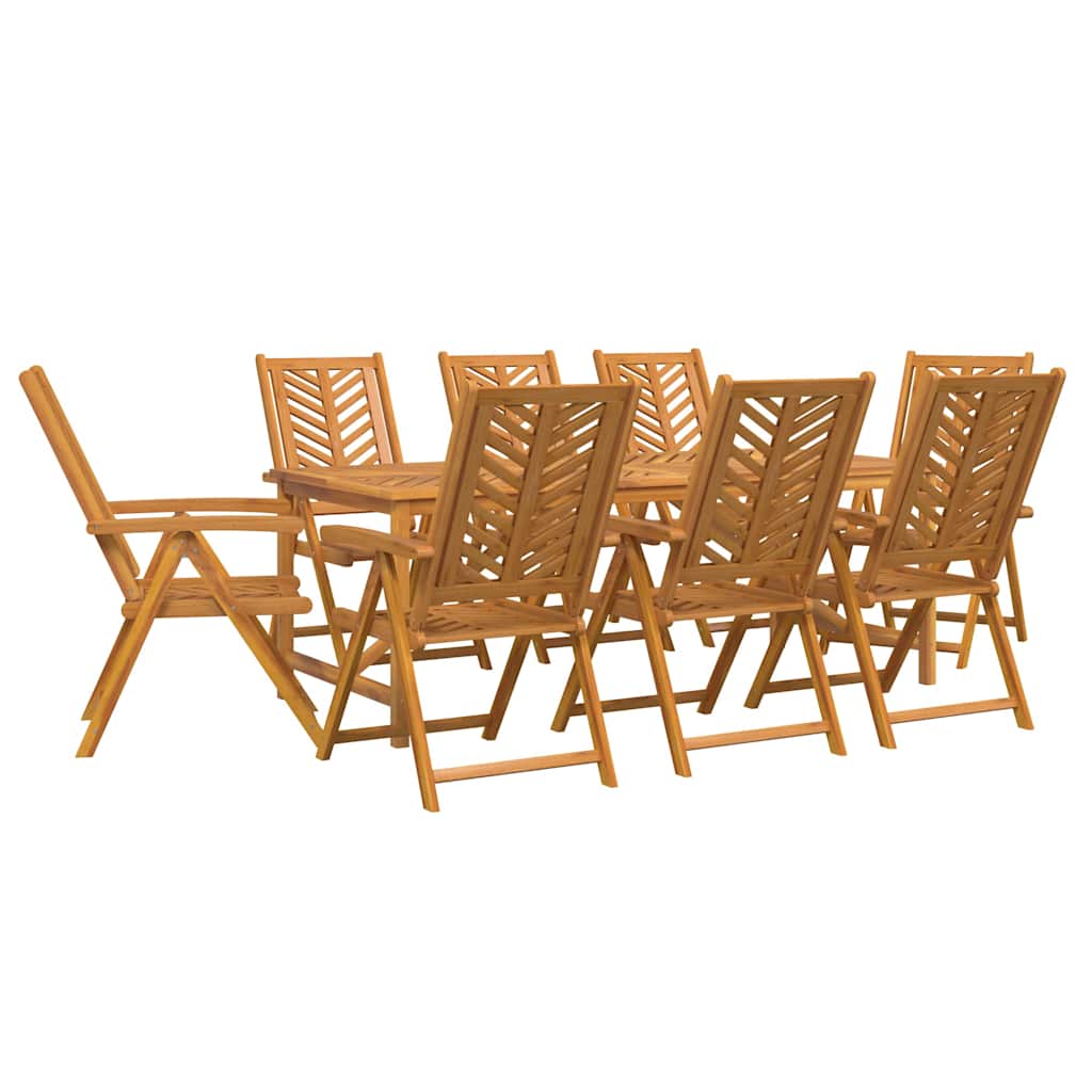 Hage Spisegruppe 9 pcs Brun Solid akasietre vidaXL
