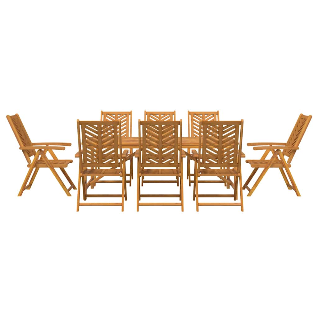 Hage Spisegruppe 9 pcs Brun Solid akasietre vidaXL