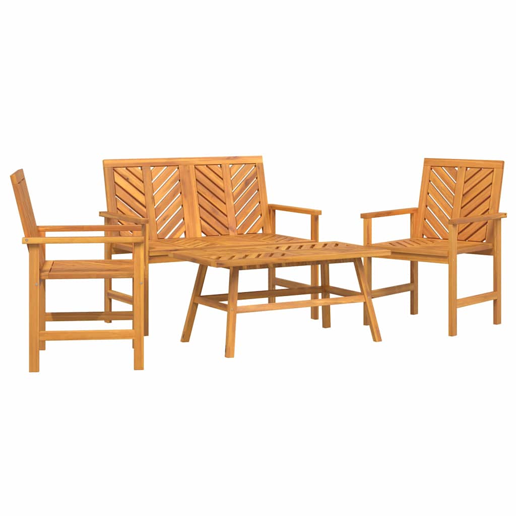 Hage lounge sett 4 pcs Brun Solid akasietre