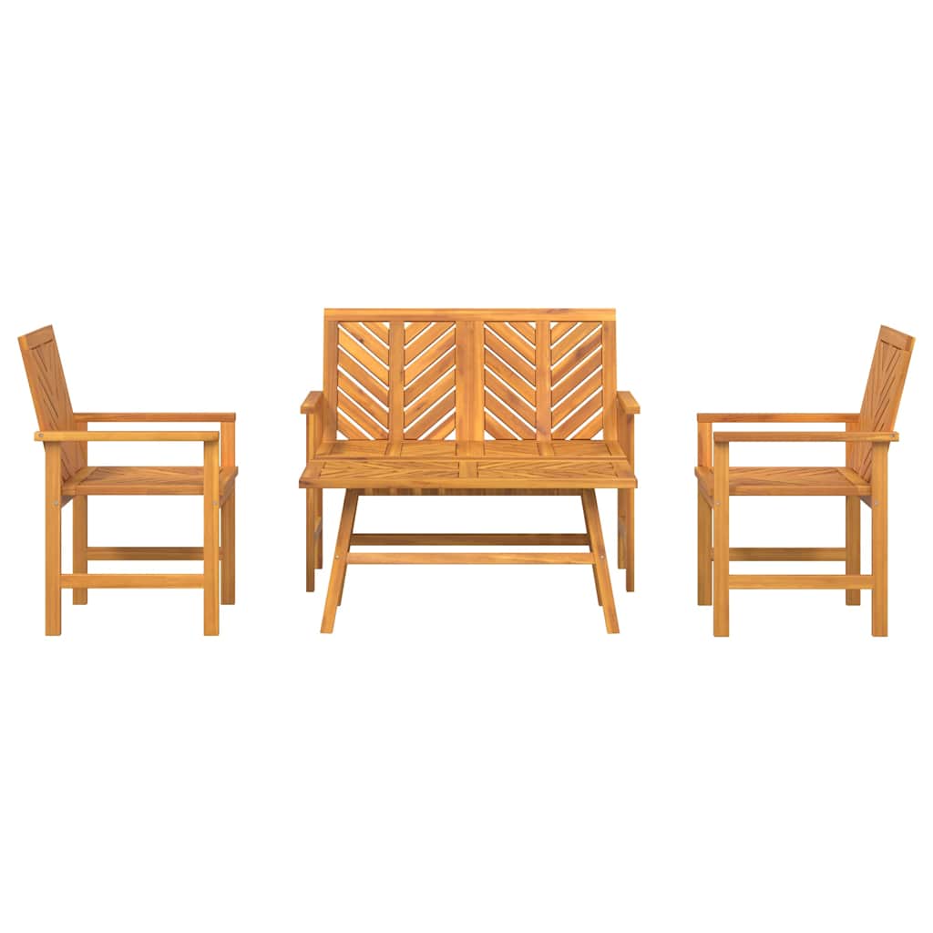 Hage lounge sett 4 pcs Brun Solid akasietre