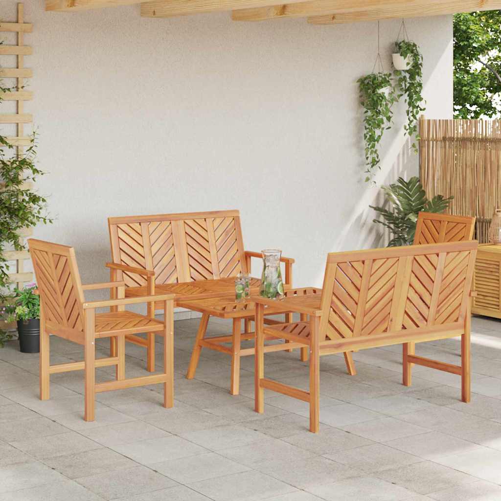 Hage lounge sett 5 pcs Brun Solid akasietre