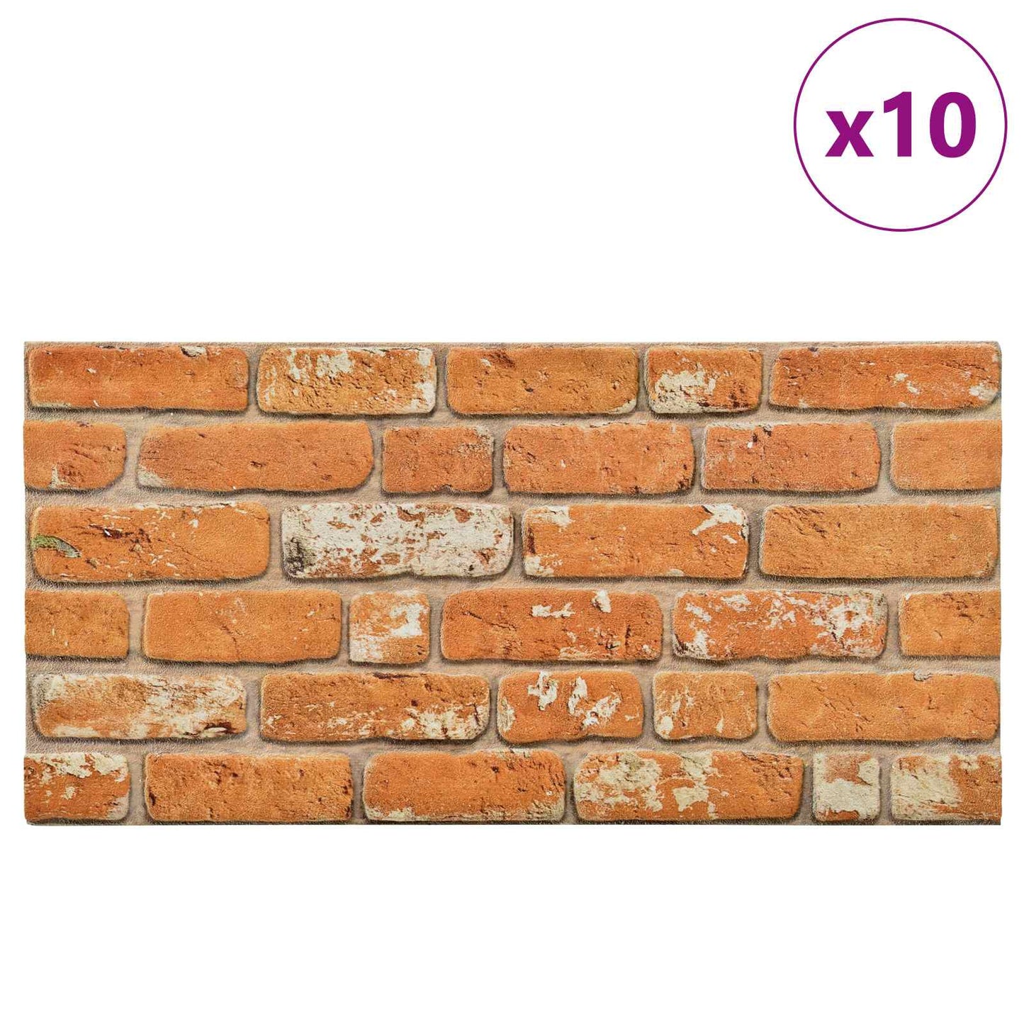 Veggpaneler 10 pcs Murstein 100 x 50 cm EPS Skum