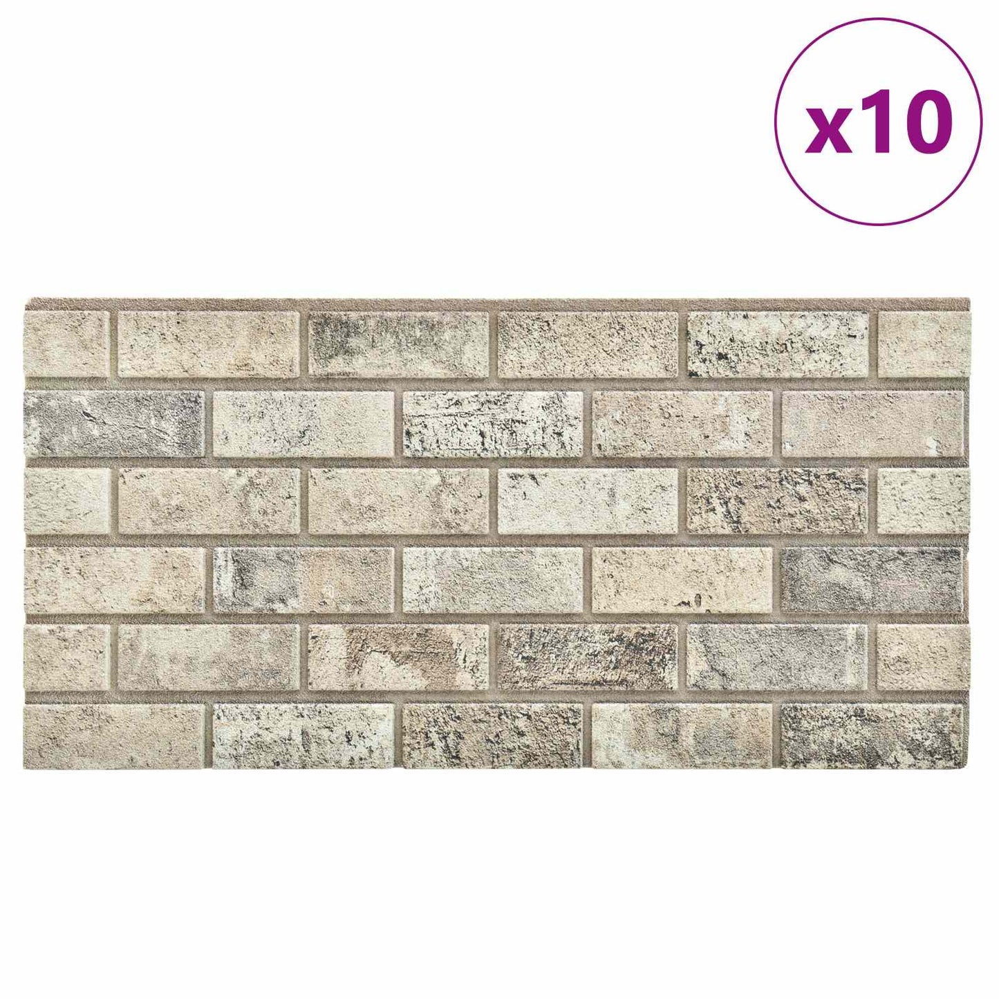 Veggpaneler 10 pcs sand 100 x 50 cm EPS Skum