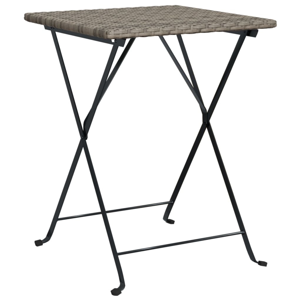 Sammenleggbart bistrobord grå 55x54x71 cm polyrotting