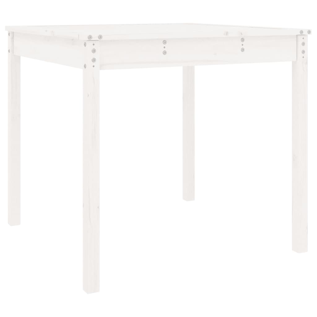 Hagebord hvit 82,5x82,5x76 cm heltre furu