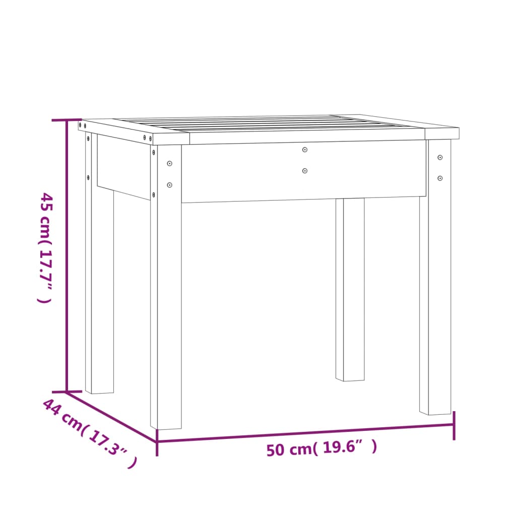 Hagebenk 50x44x45 cm heltre furu