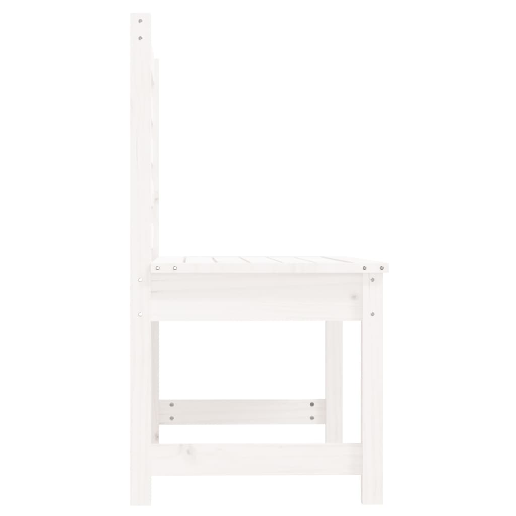Hagebenk hvit 109 cm heltre furu