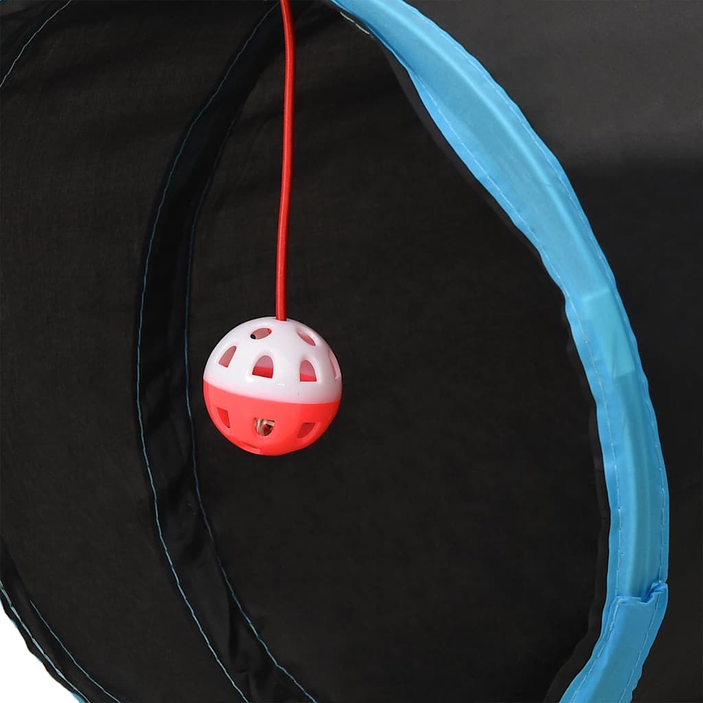 Kattetunnel s-form svart og blå 122 cm polyester