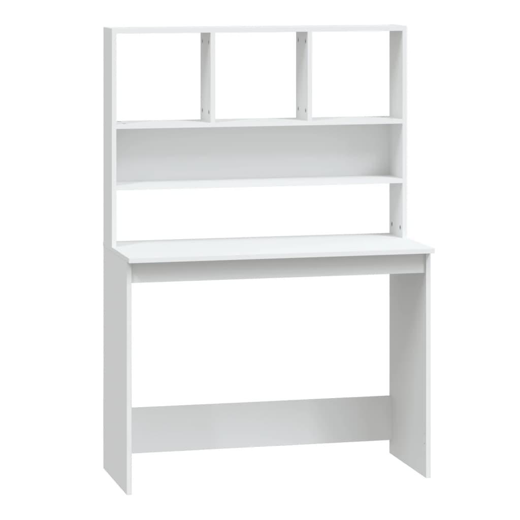 Skrivebord med hyller hvit 102x45x148 cm konstruert tre vidaXL